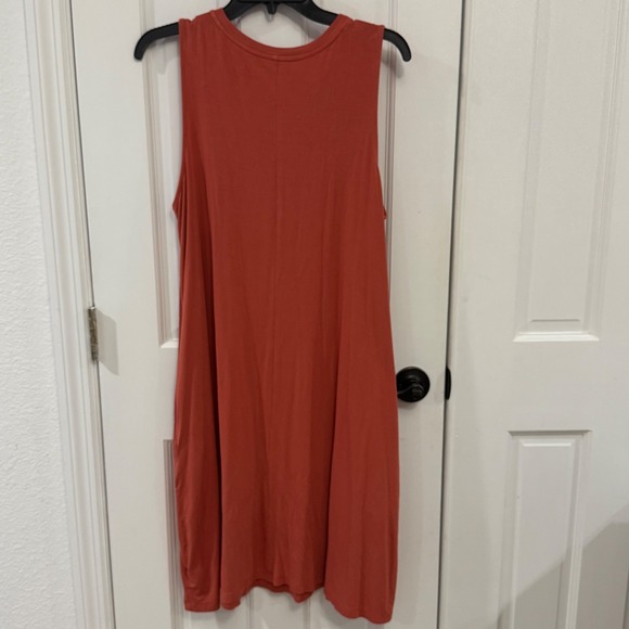Time and Tru Rust Sleeveless Swing Dress‎ with Pockets - Size XL (16-18) - Picture 3 of 6